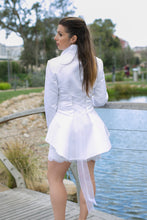 Jacket and short skirt with appliques on skirt hem (Detachable train)